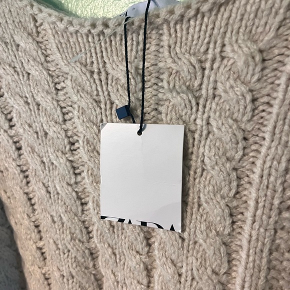Zara Ivory Pullover Sweater Woven Textures. NWT! S. - Picture 6 of 15